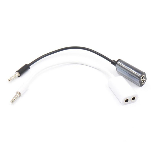 Universal 3.5mm 1 Male to 2 Female Audio Splitter Cable Headphone Earphone Splitter Adapter 2 Color Options LX2508