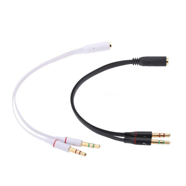 3.5mm 1 Female to 2 Male Headset Splitter AUX Audio Adapter Cable for PC Computer Laptop Earphone Headphone Headset