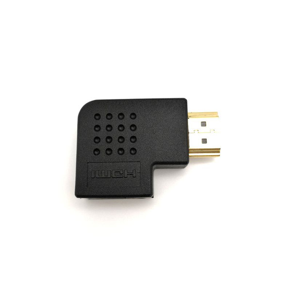 500pcs HDMI Male to HDMI Female 90 Degree Angle Right Adapter Connector Extender for Cable HDTV DVD HDMI Converter Gold Plated