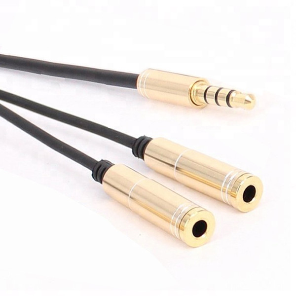 3.5mm 1 Male to 2 Female Jack Splitter Cable Aux for Smartphone PS4 Xbox One Tablet PC Gaming Headset Laptop