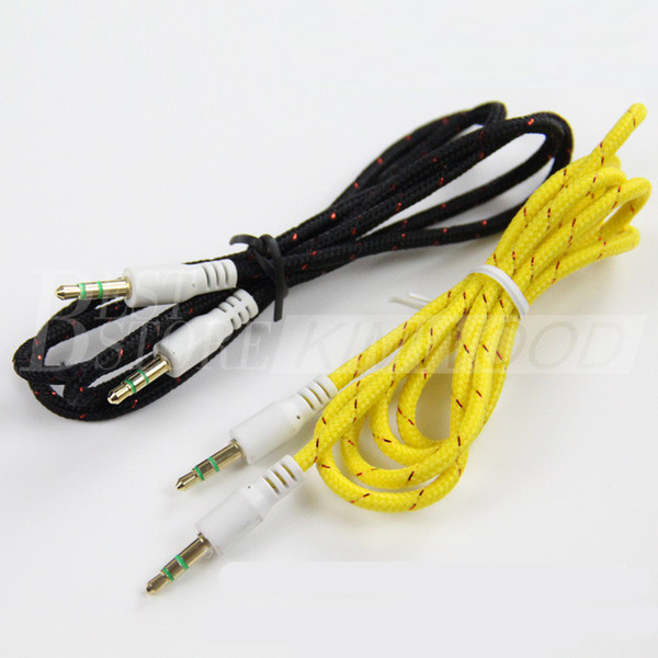 Braided AUX 3.5mm Stereo Auxiliary Car Audio Cable Male to Male for iPhone 6 6+ /Samsung Galaxy S5/PDA/ipad/MP3