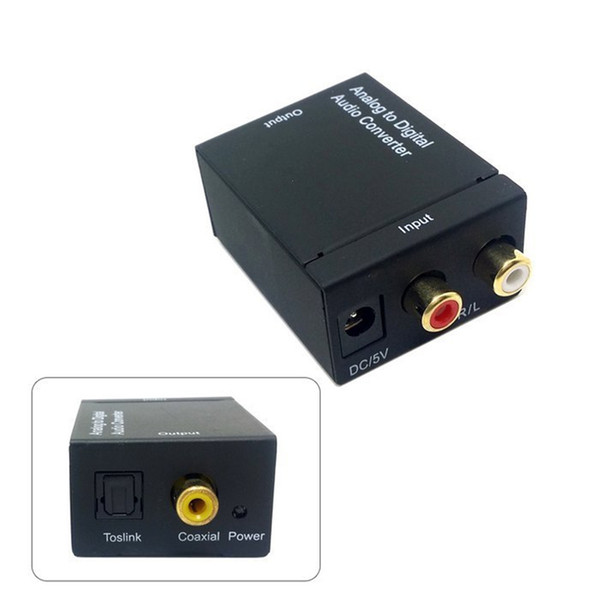 Audio Converter Toslink Optical Digital Signal To Analog 3.5mm RCA L Audio Converters Adapter Good Quality Free Shipping