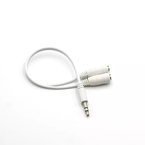 black white Audio Conversion Cable 3.5mm Male To Female Headphone Jack Splitter Audio Adapter Cable