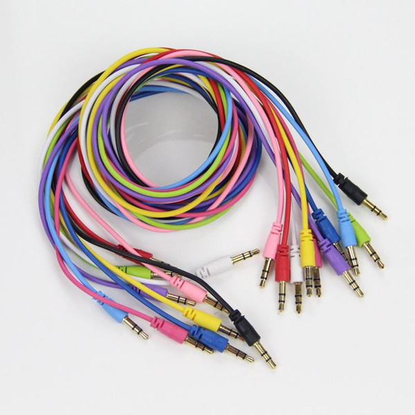 3.5mm AUX Audio Cables Male To Male Stereo Car Extension Audio Cable For MP3 For phone 10 Colors 300pec DHL Free Shipping