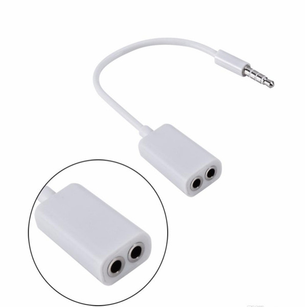 3.5mm Jack 1 In 2 Out Splitter Earphone Aux Cable Headphones Mobile Phone Plug Headset One In Two Couples for Audio Line