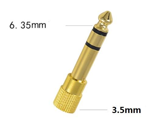 6.35 3.5mm audio adapter plug microphone headphone speaker stereo female two channel conversion plug