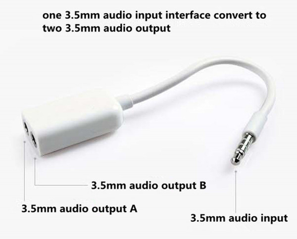 wholesale high quality 2in1 aux audio usb cable 3.5mm male to 3.5mm female headphone jack plug converter adapter cable cord universal