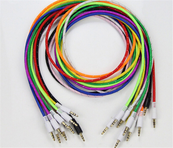 Braided AUX 3.5mm Stereo Auxiliary Car Audio Cable Male to Male for iPhone 6 6+ /Samsung Galaxy S5/PDA/ipad/MP3