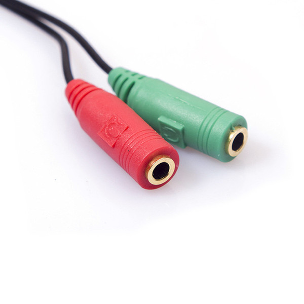 3.5mm100pcs/lot Jack Headphones Stereo Audio Y-Splitter 2 Female to 1 Male Cable Adapter microphone plug for Earphone