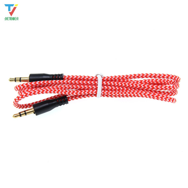 Auxiliary Car Cable 3.5mm Male to Male Cord Stereo Audio Cable Braided Cable Fit For Televisions Computers CD Players MP3 200pcs/lot