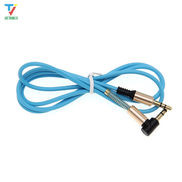 3.5mm Jack Audio Cable 3.5mm Male to Male 90 Degree Right Angle Car Aux Auxiliary Audio Cable Cord for Phone PC 100pcs/lot