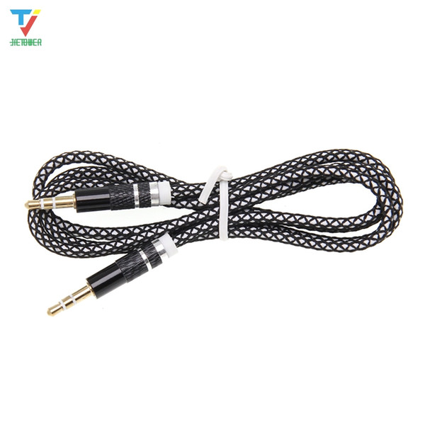 Jack 3.5mm Audio Cable Nylon Braid candy 3.5mm Car AUX Cable Headphone Extension Code for Phone MP3 Car Headset Speaker 100pcs /lot