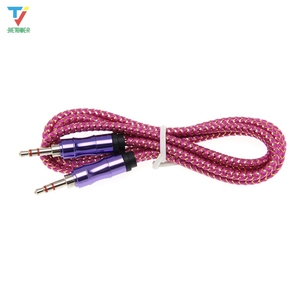 New 3.5 Auxiliary Cable Audio Cable Nylon bamboo style Male Aux Cord Cable For Mp3/Speaker/Car Suppion wholesale 100pcs/lot