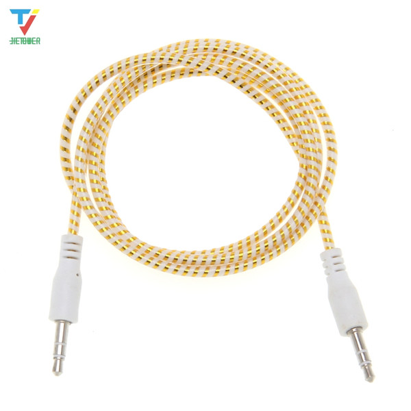 3.5mm Audio Cable Plastic ring 3.5 jack to jack aux cord 1m Headphone Speaker AUX Cable for iphone 5 6 samsung Car MP3 cheap 200pcs/lot