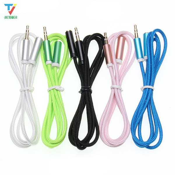 braid Aux Cable Headphone Extension Cable 3.5mm Jack Male to Female For Computer Audio Cable 3.5mm Headphone Extender Cord 200pcs/lot