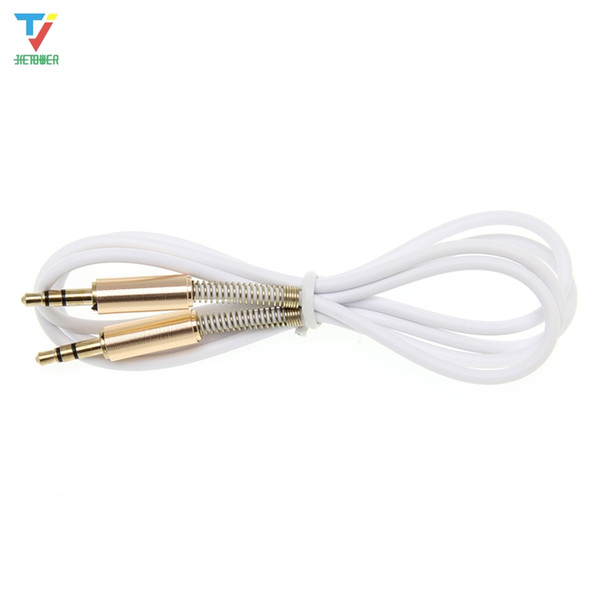 3.5mm Jack Stereo 1m/3.3ft Audio Cable Male to Male Aux Cable Wire Cord with 2 side Spring Protective protection Cover New 100pcs/lot