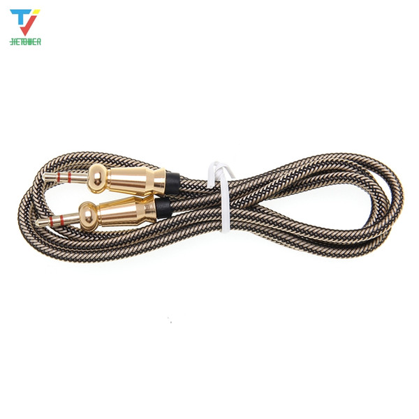 100pcs/lot High-grade AUX gourd style metal head durable audio cable 3.5mm plug Audio cable top quality For Mp3 Speaker Car palyer 100pcs