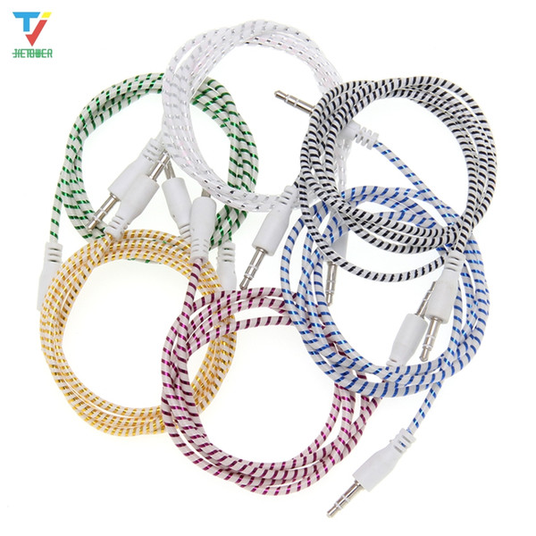 3.5mm Audio Cable Plastic ring 3.5 jack to jack aux cord 1m Headphone Speaker AUX Cable for iphone 5 6 samsung Car MP3 wholesale 300pcs/lot