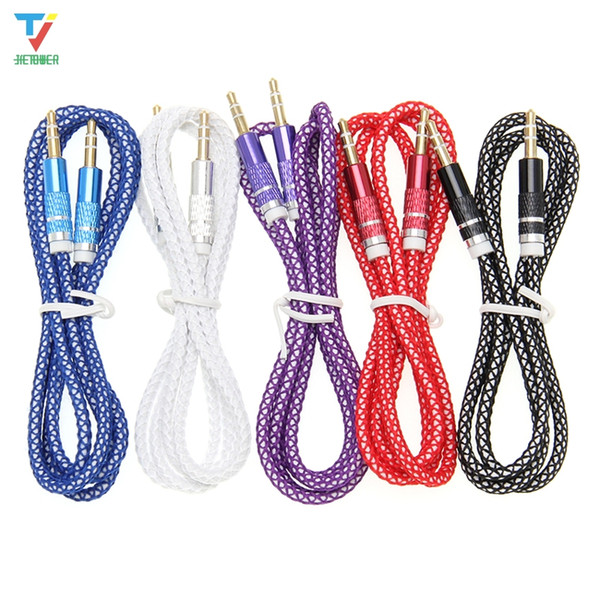 Jack 3.5mm Audio Cable Nylon Braid candy 3.5mm Car AUX Cable Headphone Extension Code for Phone MP3 Car Headset Speaker 200pcs/lot