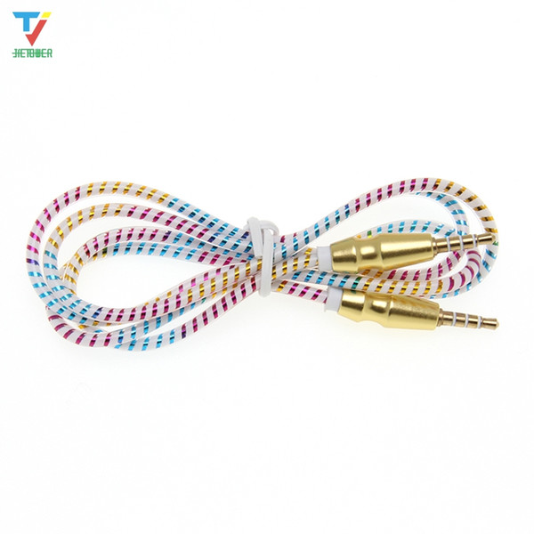 HOT SALE New 1M 3.5mm Jack Auxiliary Cable Audio Cable Male To Male Flat Aux Cable Car player to connect with audio device 100pcs/lot