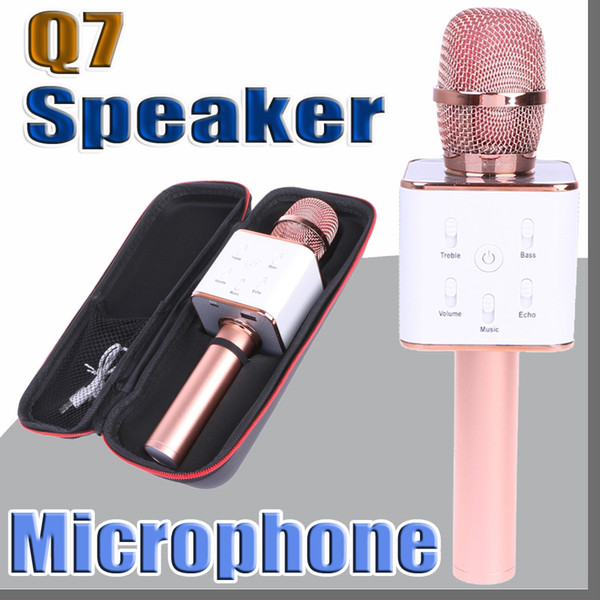 Wireless Microphone Pocket Party KTV Sing karaoke OK Wireless Bluetooth Q7 Microphone With Speaker For IPhone Android Smartphone