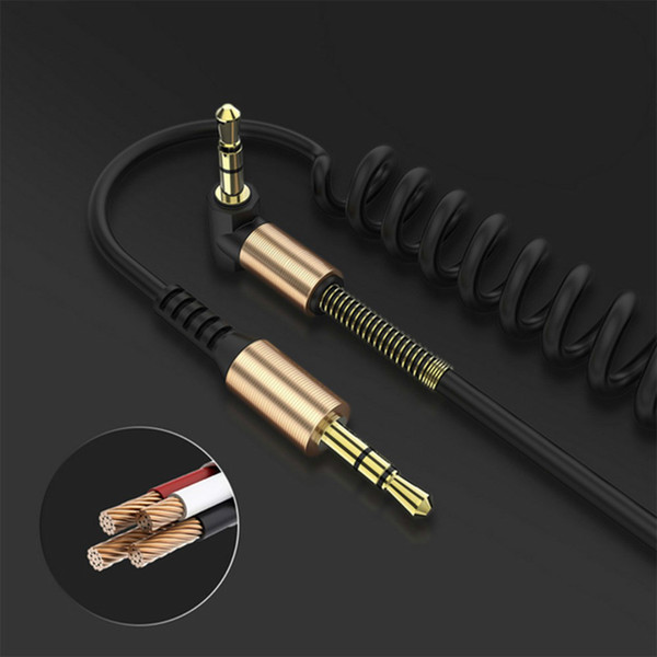 3.5mm Male to Male Audio Cable Flexible Spring Elbow 1.8M Aux Line For Computer Laptop TV DVD Amplifier Speaker CD Player