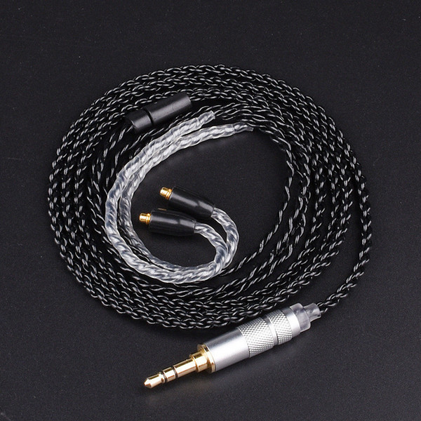 Replacement For Shure SE215 SE535 SE846 Single Crystal Copper Silver Plating DIY Hifi 3.5mm Headphones Fever Audio Cable