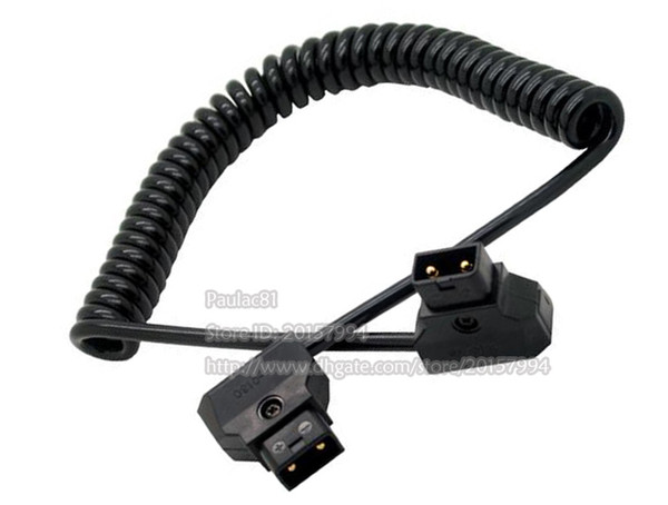 DTAP Extension Cord, PU Coiled D-Tap Male to Male Connection Cable For DSLR Rig Power V-Mount Anton Battery/Free Shipping/1PCS