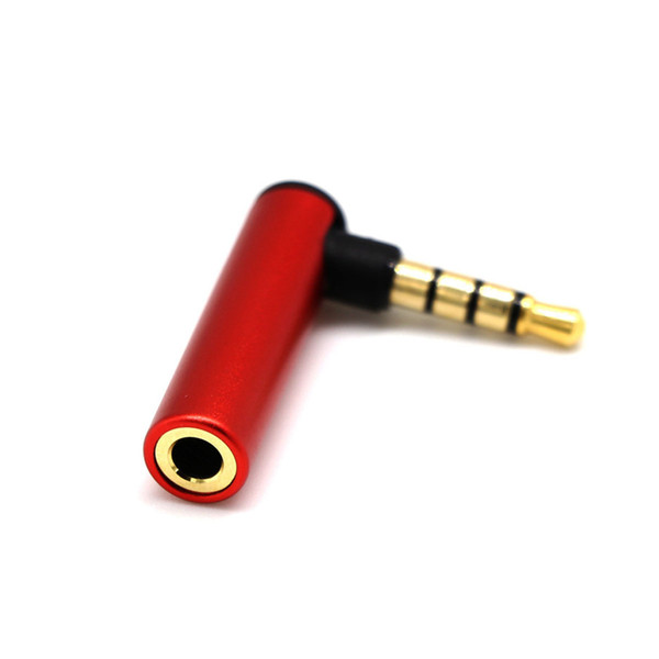 SZAICHGSI Connector 4 Pole Right Angle Male To Female Stereo 90 Degree 3.5mm Audio Adapter For mobilephone