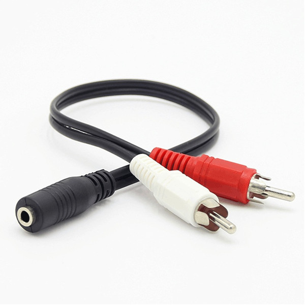 High Quality Short 30cm 3.5mm SP to 2*RCA AV Cable Audio Port Speaker to TV Transfer Cable Transmit Wire For TV USB Speaker