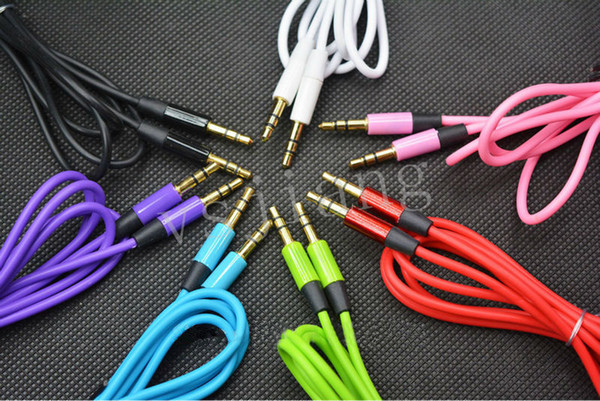 A3.5mm AUX Audio Cables Male To Male Stereo Car Extension Audio Cable For MP3 For phone 10 Colors 300pec DHL Free Shipping