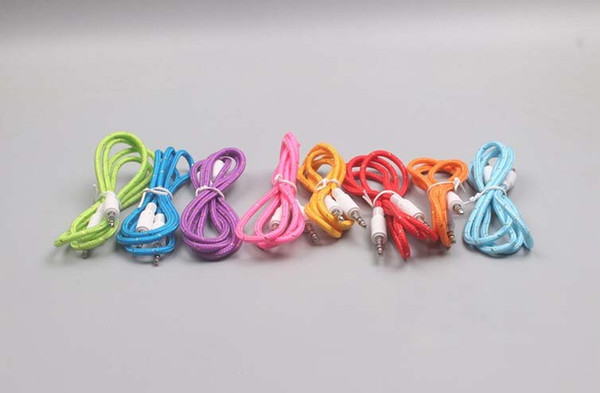 SALE Braided AUX 3.5mm Stereo Auxiliary Car Audio Cable Male to Male for iPhone /Samsung Galaxy /PDA/ipad/MP3