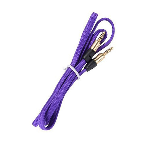 1M 3.5mm Colorful Fabric nylon flat type Aux cable Accessory Bundles For iphone 4 5 6 Samsung Mp3