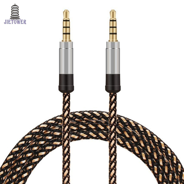 3.5mm Audio Cable 1.5M Nylon Car AUX Cabel 3.5 mm Jack Phone Extension Cable for Car iPad Tablet Smartphone Headset 300pcs