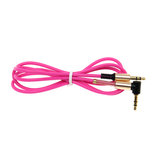 3.5mm Jack Audio Cable 3.5mm Male to Male 90 Degree Right Angle Car Aux Auxiliary Audio Cable Cord for Phone PC 100pcs