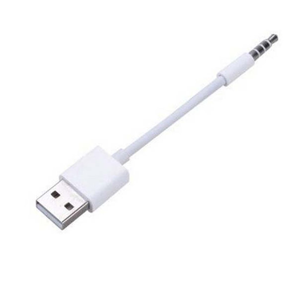 3.5mm Jack/Plug to USB 2.0 charger Data Cable M Audio Headphone Adapter Cord for ipod shuffle 3rd 4th 5th 6th Gen ig4s 500pcs