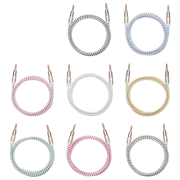 1m Male to Male 3.5mm Circle Candy Shell Audio Wire Audio Cable Adapter For Mobile Phone Tablet PC MP3 Mp4 Player 300pcs