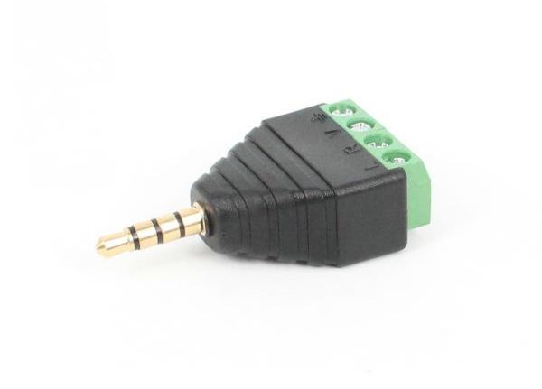 200pcs/lot NEW 3.5mm 4 Pole Stereo TRRS Audio Video Male to 4 Screw Terminal Female Headphone Balum Converter Adapter