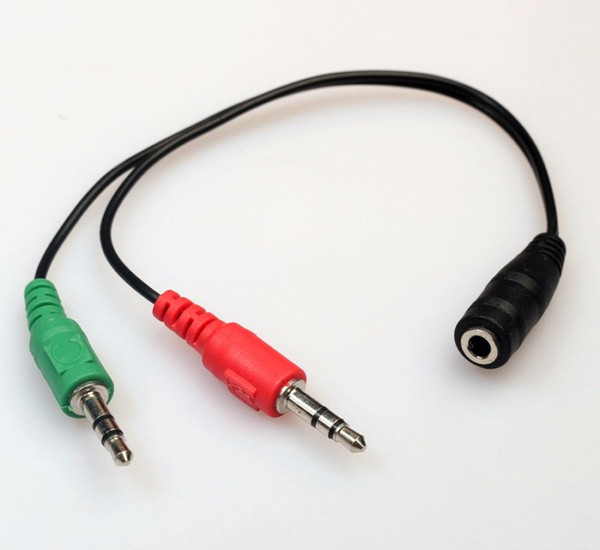 1000pcs/lot 3.5mm Extension Earphone Headphone Audio Splitter Cable Adapter 2 Male to 1 Female