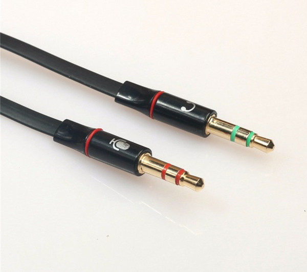 50pcs/lot 3.5mm Gold Plated Audio Mic Y Splitter Cable Headphone Adapter Female to 2 Male black cable