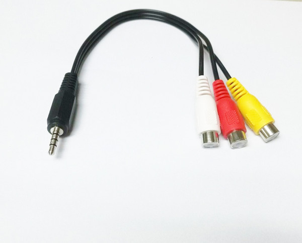 200pcs/lot DHL free shipping 3.5mm AV Male to 3RCA Female M/F Audio Video Cable Stereo Adapter Cord