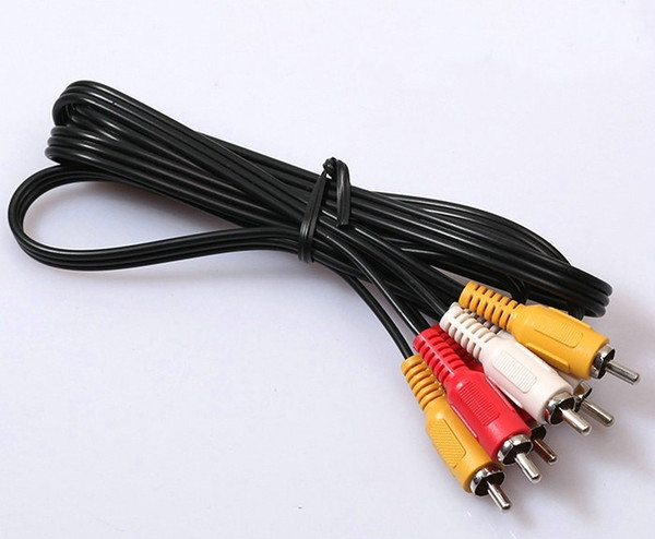 200pcs/lot 3 RCA Male to Male Audio Video AV Cable Television Extension Connecting Cable Cord Wire for DVD TV Hi-Fi Video CD Player