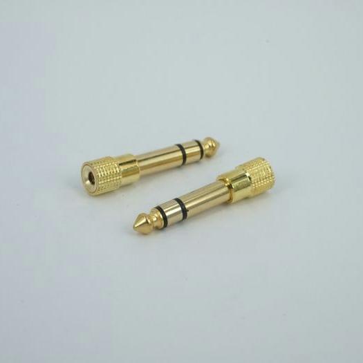 500pcs/lot Jack 6.35mm Male Plug to 3.5mm Female Connector Headphone Amplifier Audio Adapter Microphone AUX 6.3 3.5 mm Converter