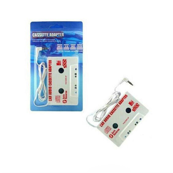 3.5mm Universal Car Audio Cassette Adapter Audio Stereo Cassette Tape Adapter for MP3 Player Phone with package white color