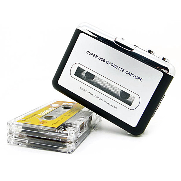 Freeshipping USB2.0 Portable Tape to PC Super Cassette To MP3 Audio Music CD Digital Player Converter Capture Recorder +Headphone