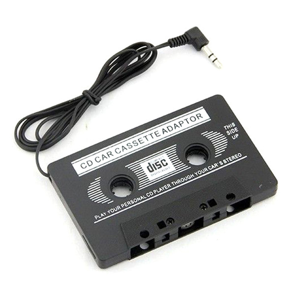 Wholesale 200pcs/lot 3.5mm Universal Car Audio Cassette Adapter Audio Stereo Cassette Tape Adapter for MP3 Player Phone BLACK