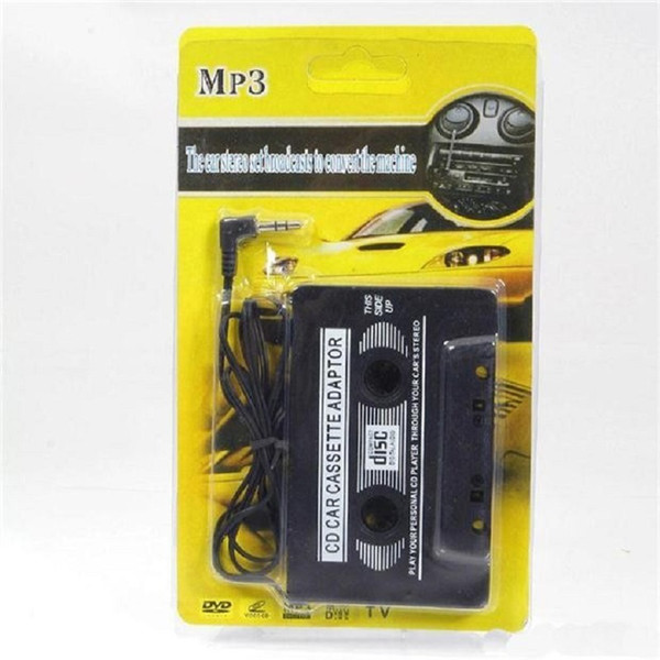 3.5mm Universal Car Audio Cassette Adapter Audio Stereo Cassette Tape Adapter for MP3 Player Phone with package 500 PCS/Lot