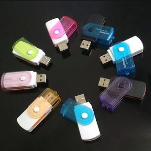 USB 2.0 All In One SIM Card Reader & MICRO SD MMC Rotary-shaped