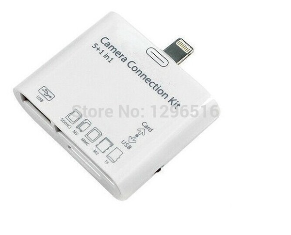 fr1pcs High Quality 5 in1 Camera Connection Kit USB Micro SD TF Card Reader Adapter for iPad Mini free drop shipping