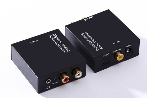 Coaxial Spdif Toslink Optical Digital to Analog L/R RCA Audio Converter Adapter Support 5.1 Channel Stereo Dolby AC3/DTS